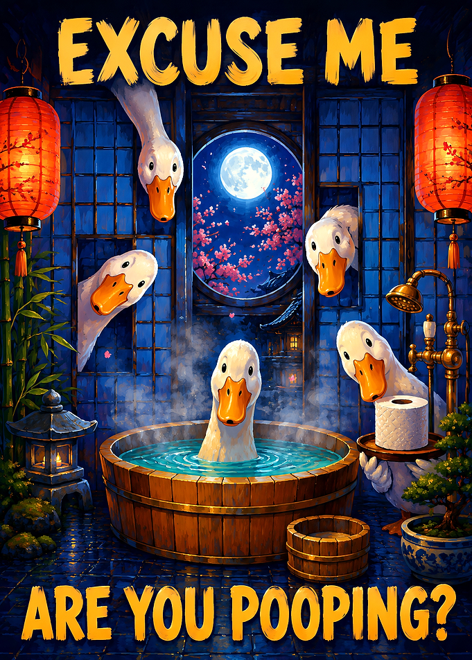 Funny Duck Bathroom Wall Art