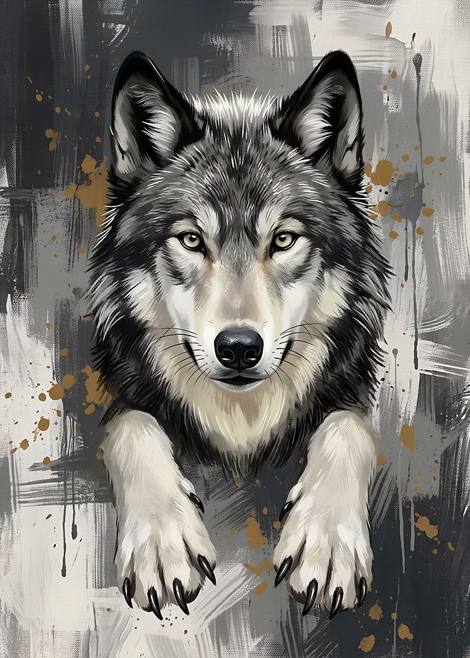 Abstract Artistic Wolf Portrait