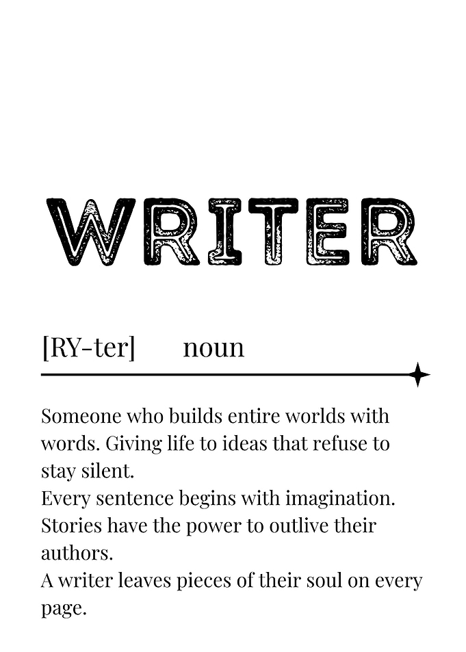 Definition of a Writer Poster