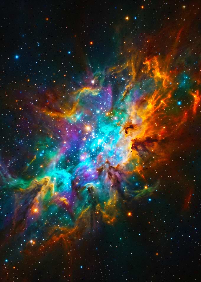 Vibrant Colorful Deep Space Nebula