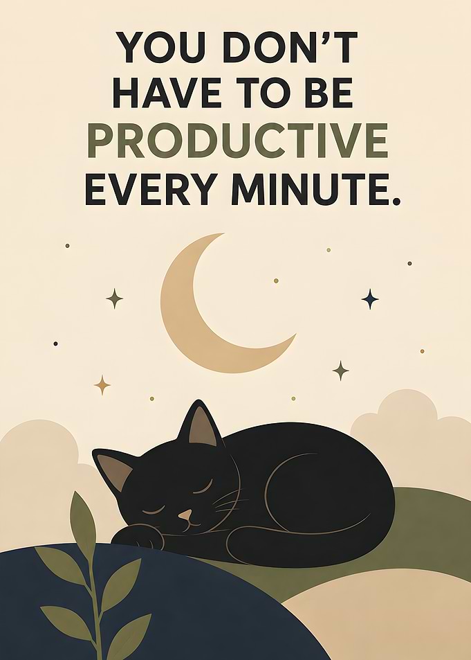 Inspirational Sleeping Cat Wall Art