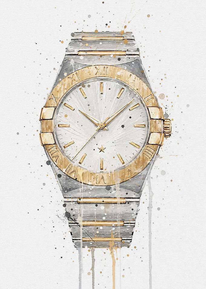 Watercolor Luxury Wristwatch Art Print