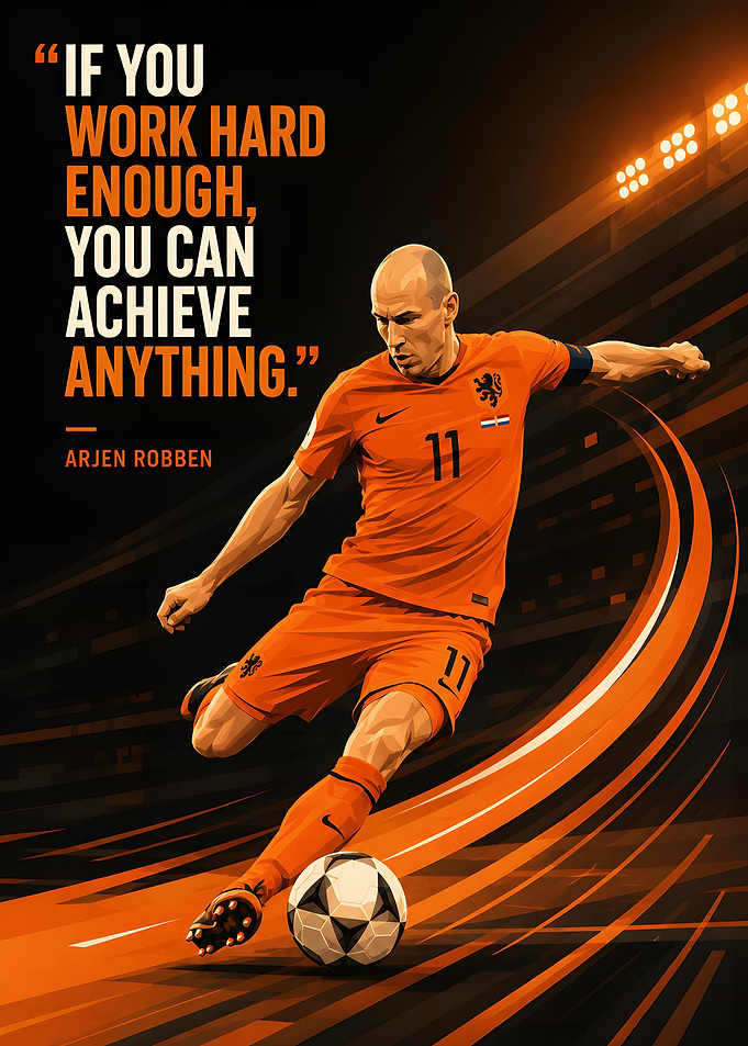 Arjen Robben Inspirational Soccer Poster
