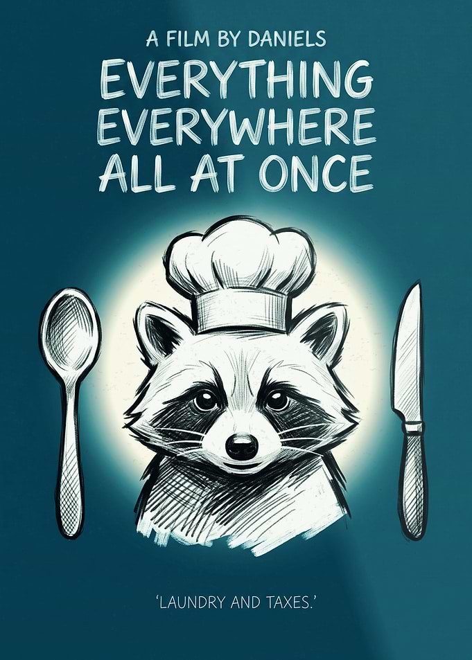 Everything Everywhere All At Once Raccoon Poster