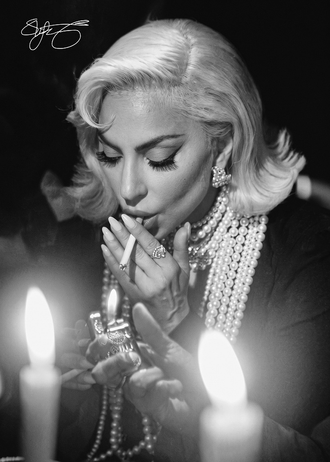 Lady Gaga Lighting a Cigarette