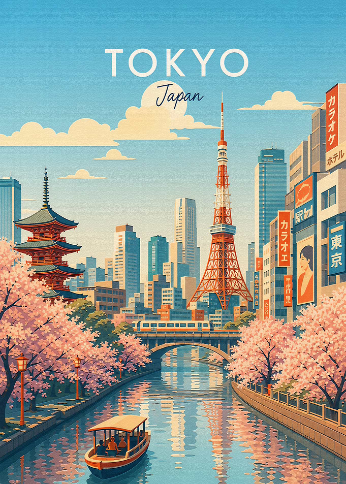 Tokyo Japan Travel Poster