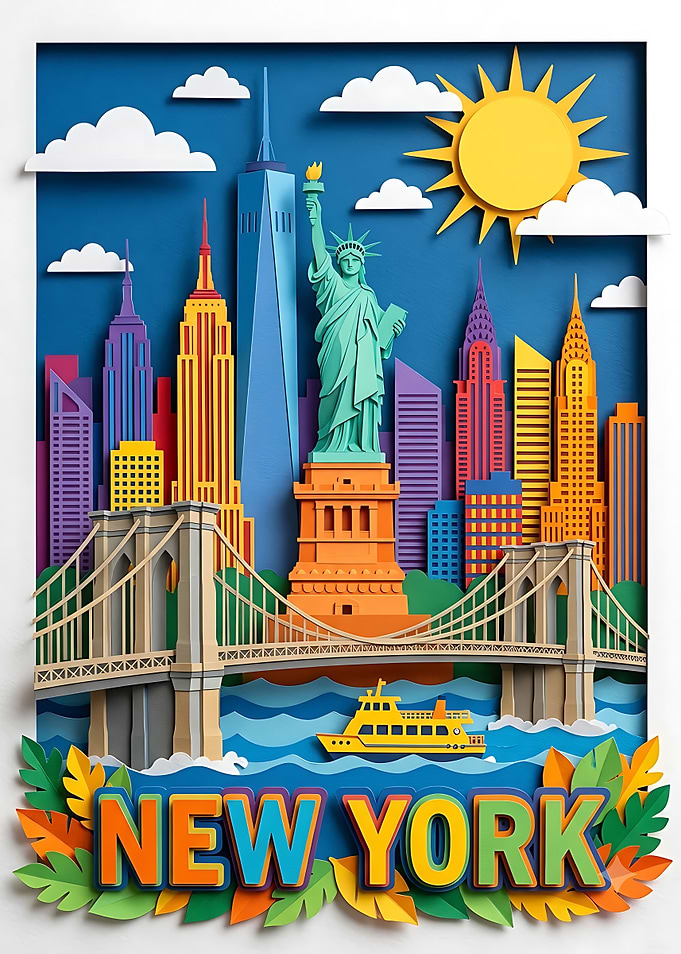 New York City Papercraft Illustration