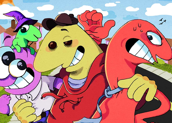 Smiling Friends Cartoon Characters Illustration