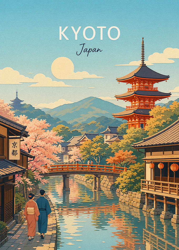 Kyoto Japan Travel Poster