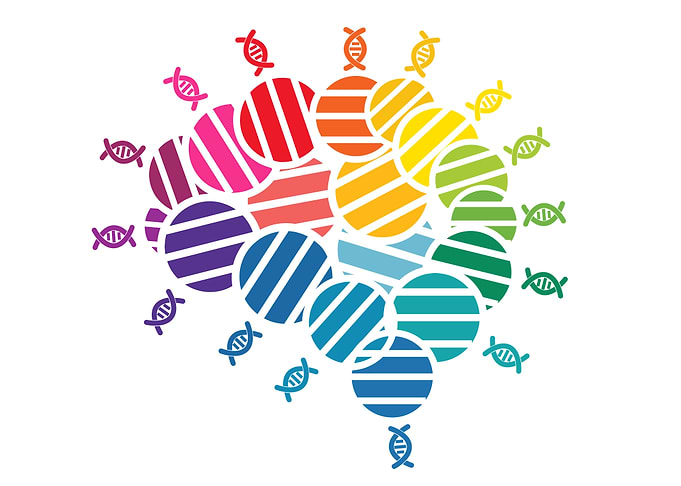Colorful Abstract DNA Brain Illustration