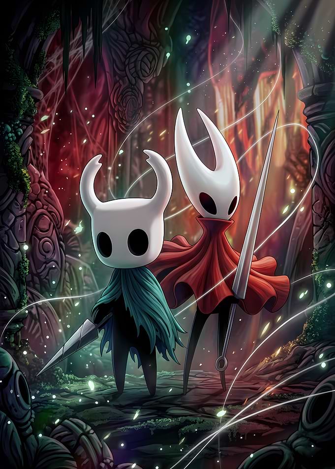 The Knight and Hornet Hollow Knight