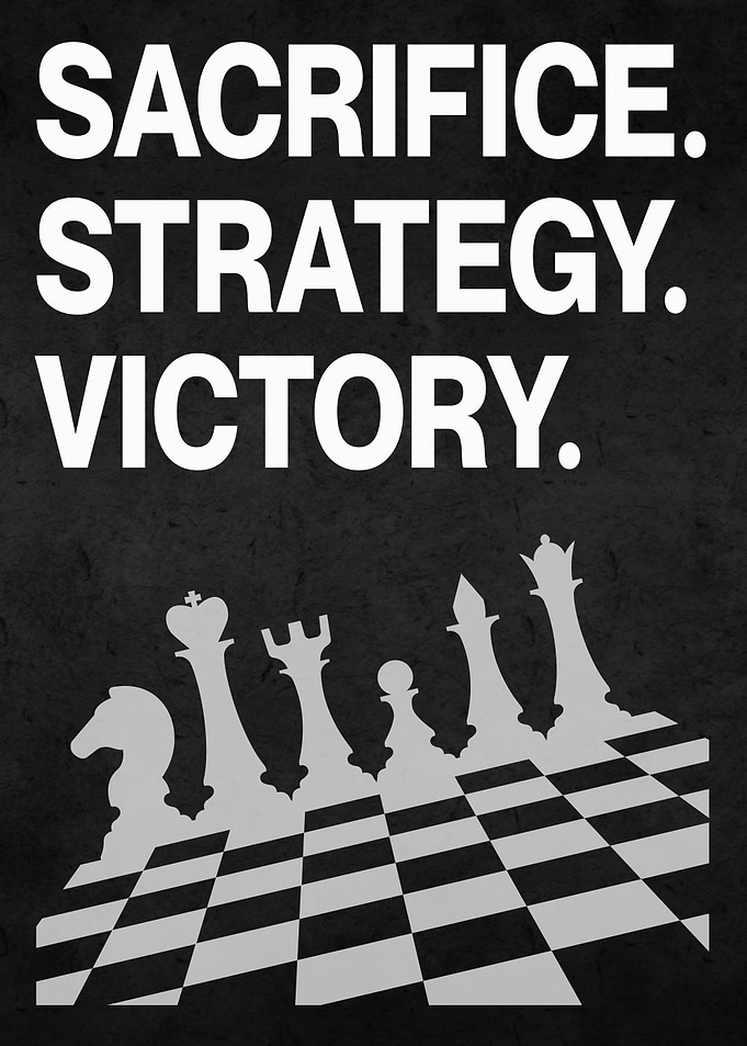 Sacrifice Strategy Victory Chess Poster