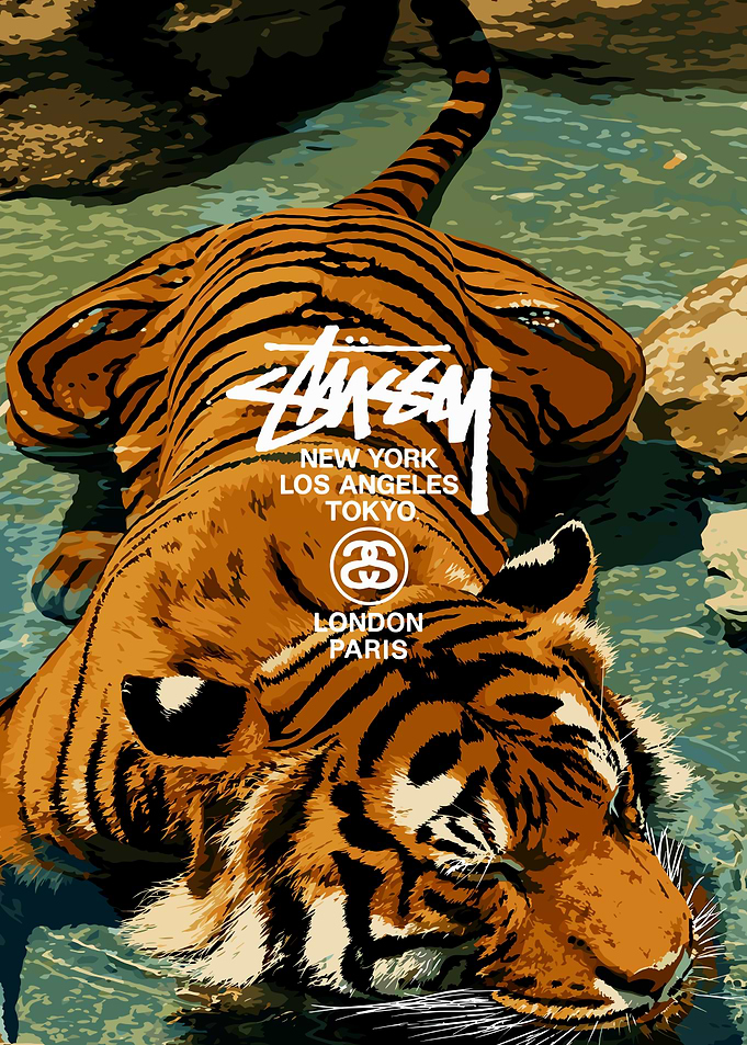 Stussy Tiger Graphic Poster