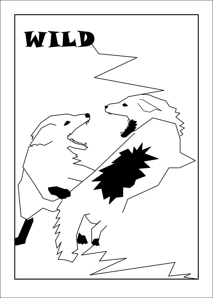 Minimalist Wild foxes Line Art