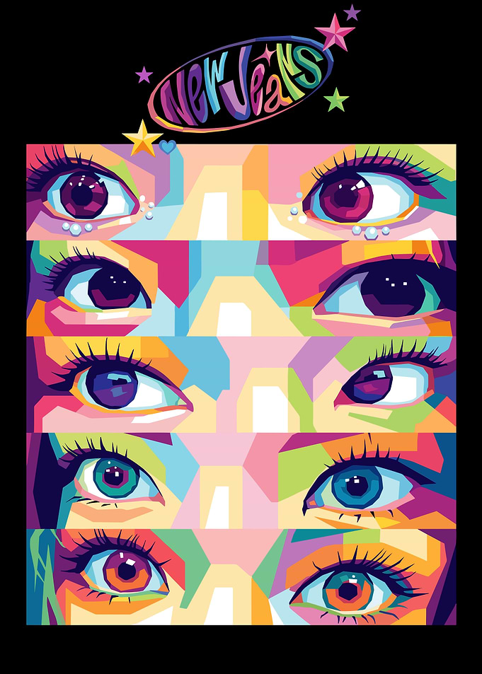 NewJeans Pop Art Eyes Poster