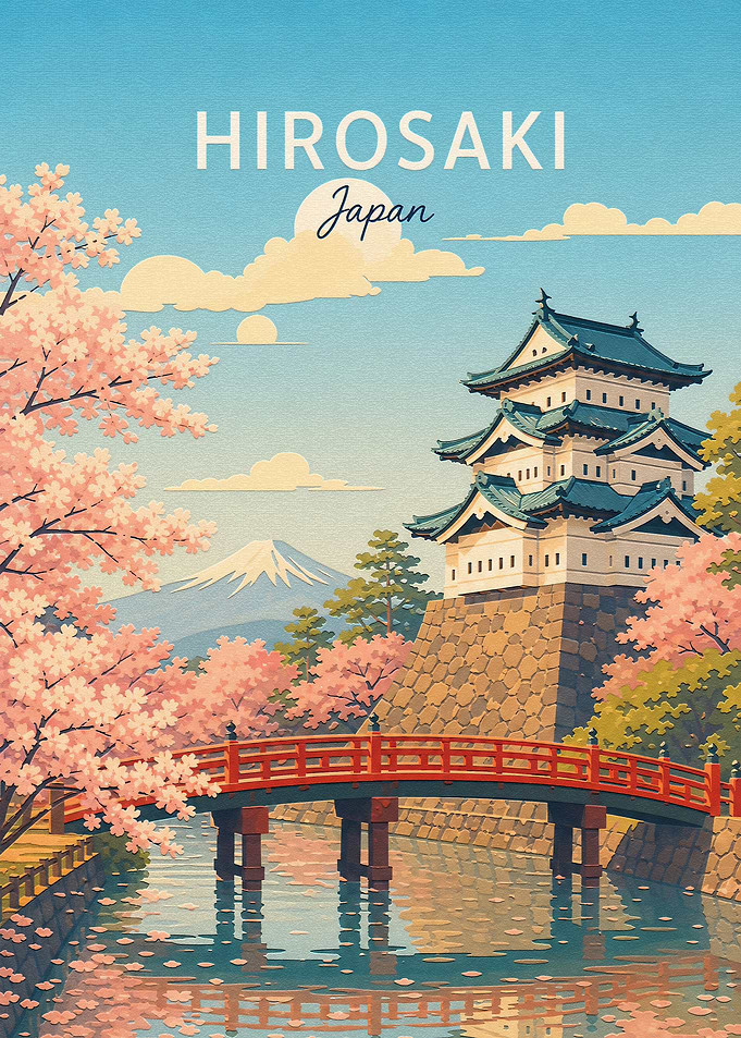 Hirosaki Japan Travel Poster