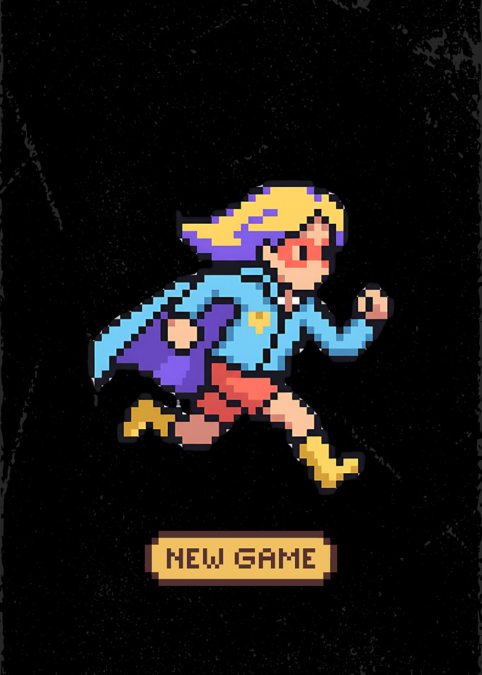 Pixel Art Superhero New Game Screen
