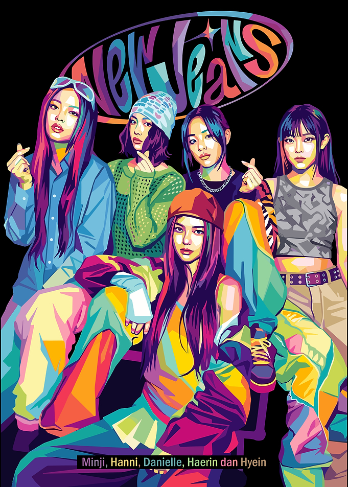 NewJeans K-Pop Group Pop Art Poster