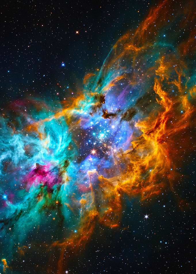 Vibrant Nebula Star Cluster