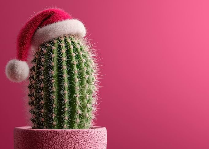 Cactus Wearing a Santa Hat