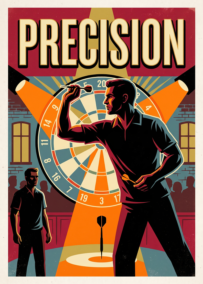 Precision Darts Vintage Style Poster