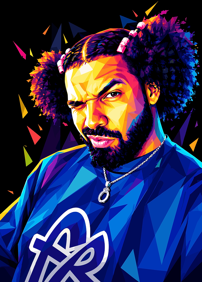 Low Poly Portrait of Drake