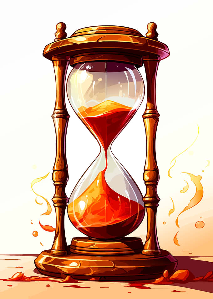 Fiery Hourglass with Molten Sand