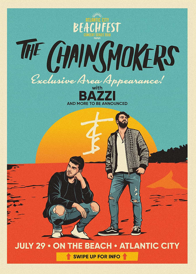 The Chainsmokers Atlantic City Concert Poster