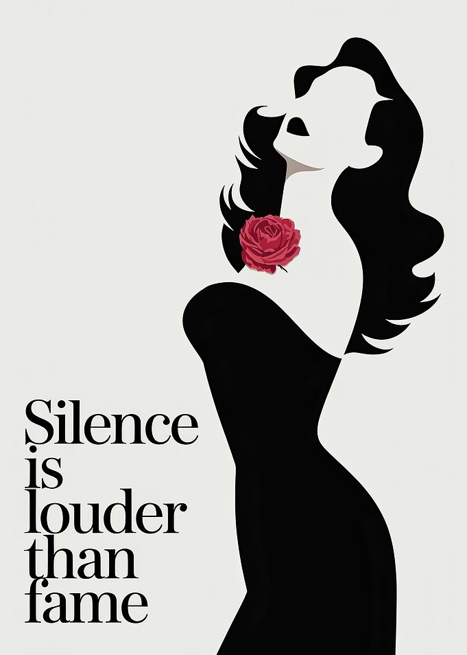 Minimalist Silhouette with Rose and Quote