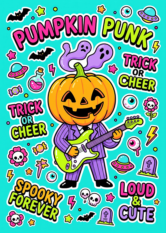 Pumpkin Punk Halloween Sticker Sheet