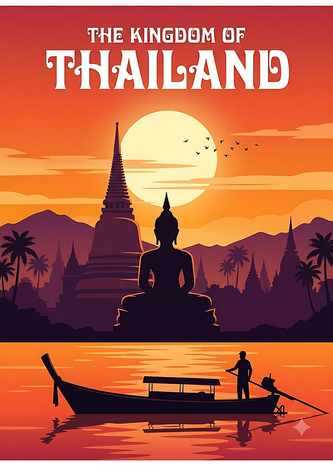 The Kingdom of Thailand Travel Poster