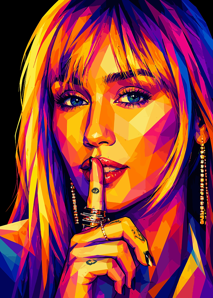 Miley Cyrus Low Poly Portrait
