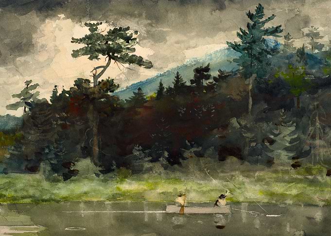 A Fisherman's Day Watercolor Painting by Winslow Homer