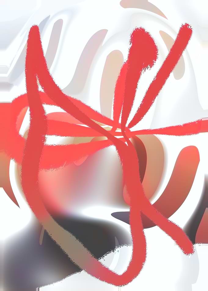 Abstract Red Strokes on White