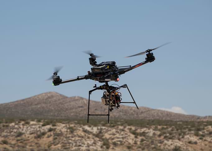 Professional Industrial Drone in Flight
