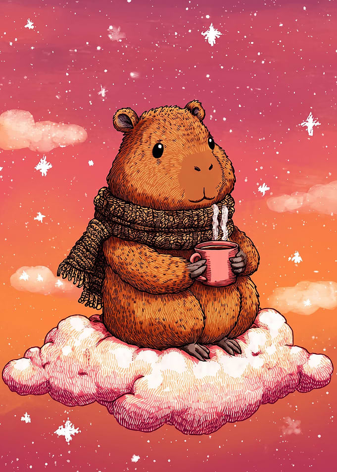 Cozy Capybara on a Cloud