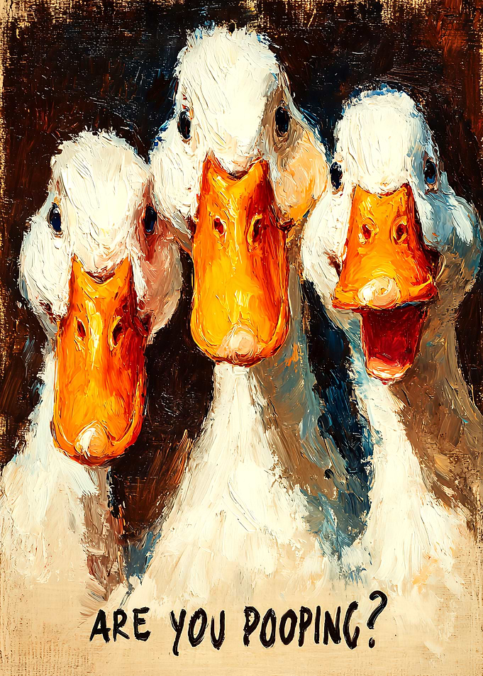 Three Curious Ducks Painting