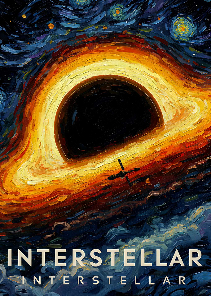 Interstellar Black Hole Van Gogh Style