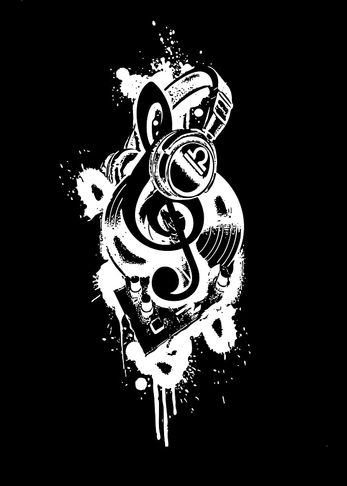 Music DJ Equipment Graffiti Art