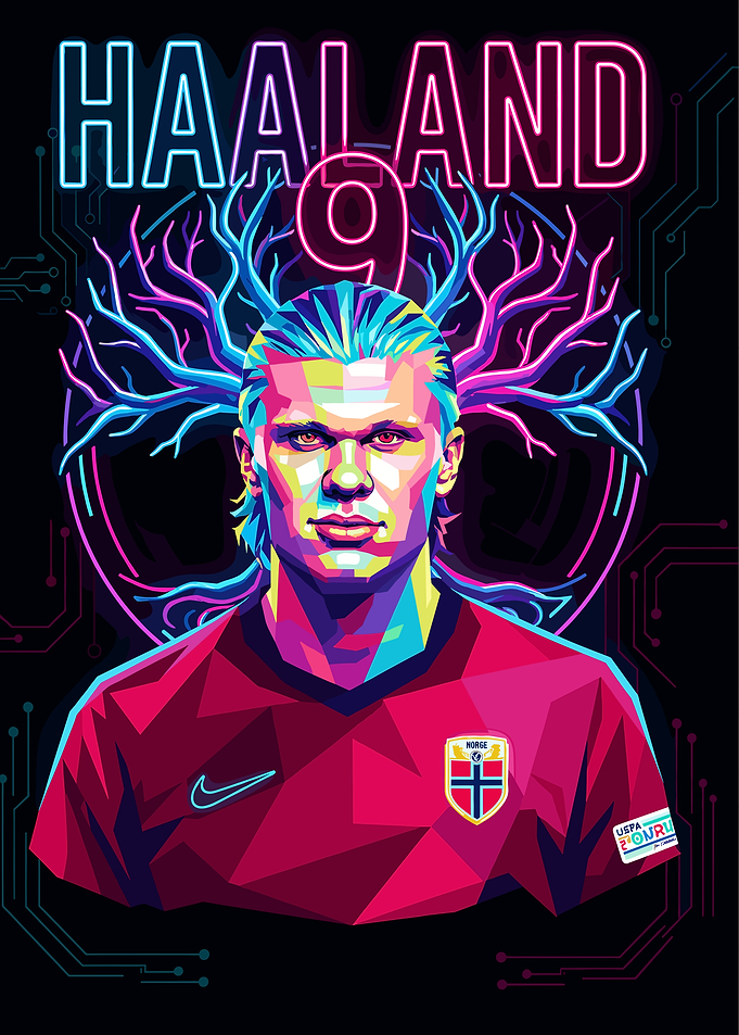 Erling Haaland Pop Art Portrait