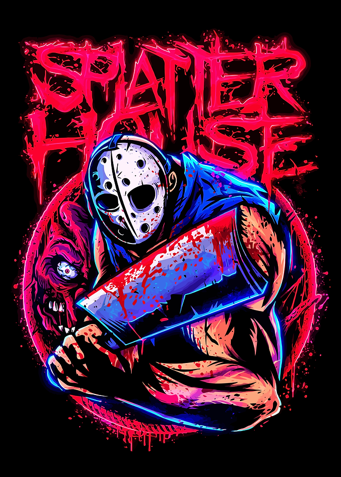 Splatter House Horror Neon Art