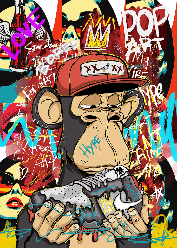 Bored Ape Pop Art Sneakerhead Illustration