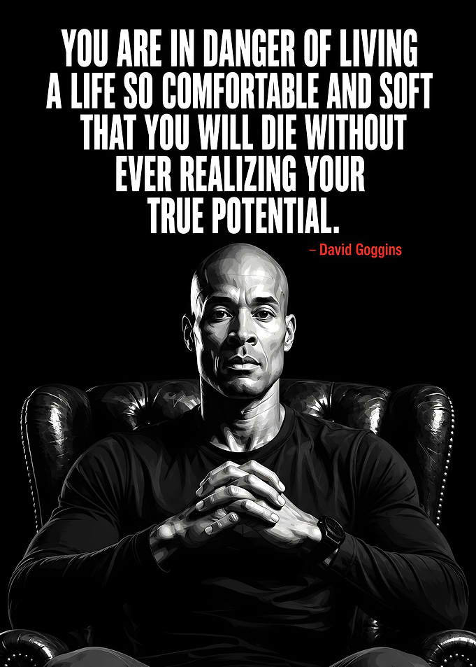 David Goggins Inspirational Quote Poster