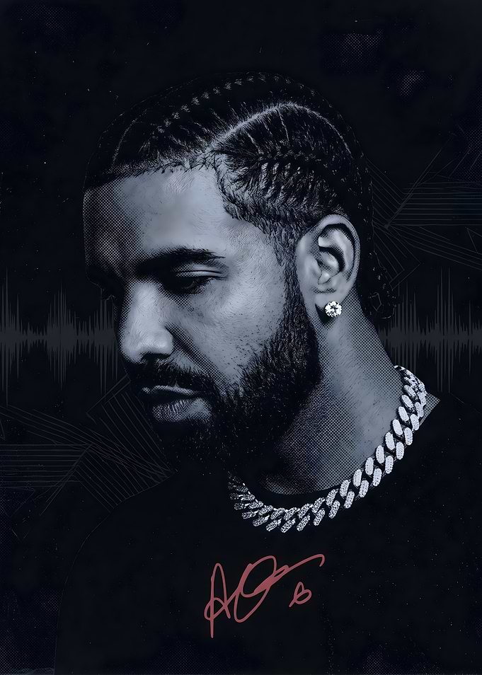 Drake Portrait Digital Art Print