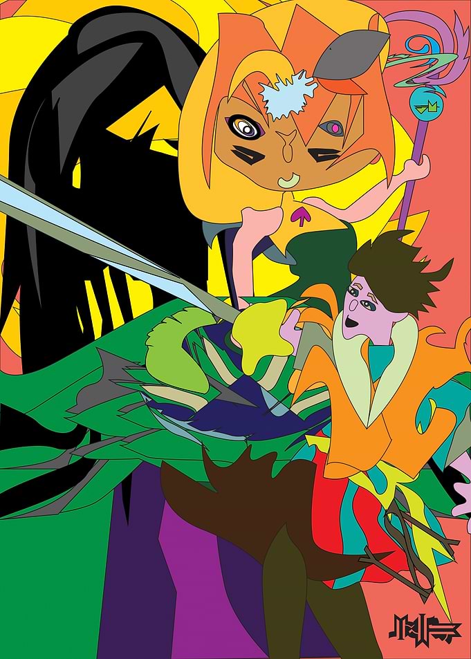 Abstract Anime Style Fantasy Illustration