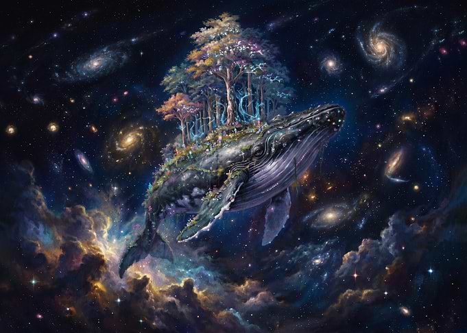 Cosmic Whale Carrying a Forest