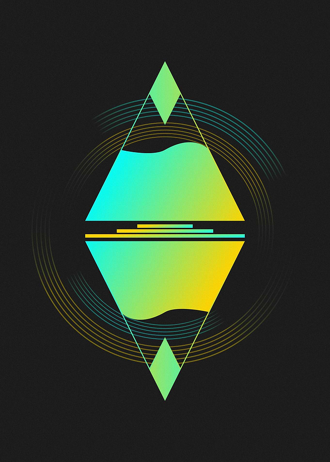Abstract Geometric Gradient Diamond Design