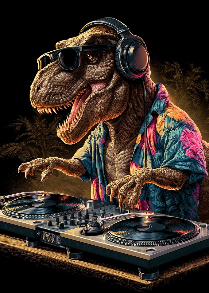 DJ T-Rex Playing Party Music
