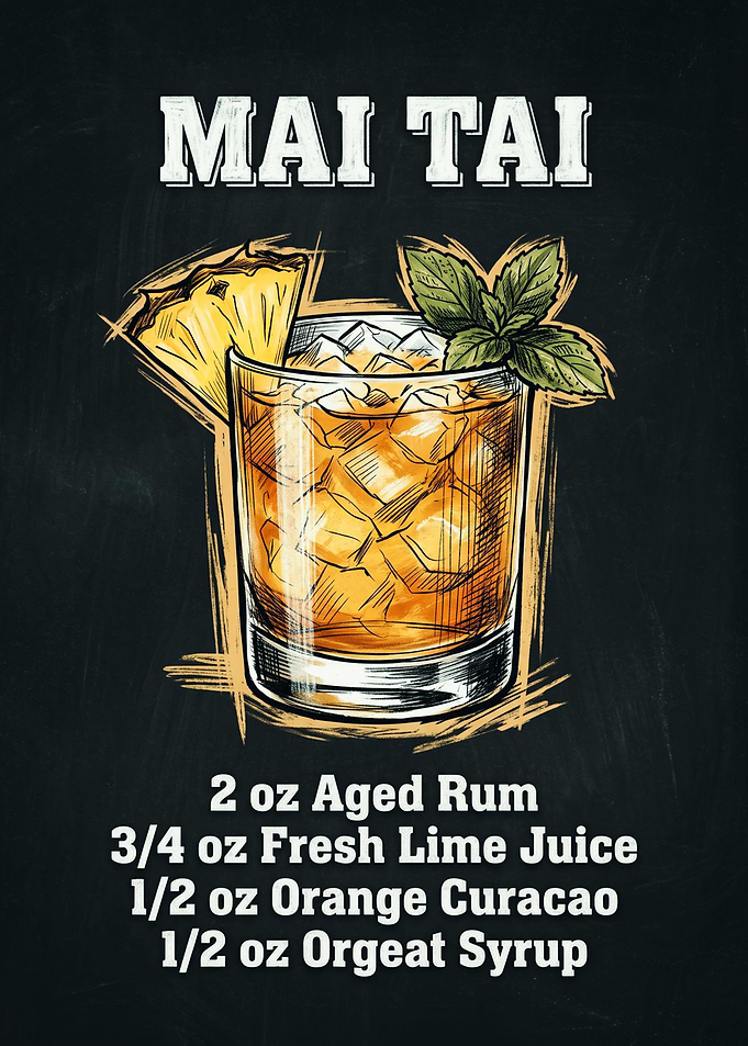 Mai Tai Cocktail Recipe Poster