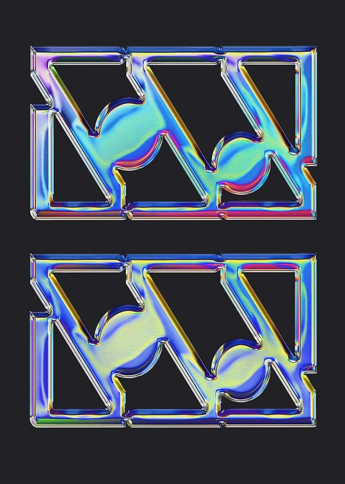 Iridescent Geometric Abstract Graphic Design